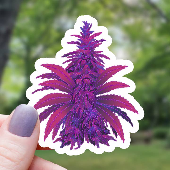 Vaporwave Cannabis Harvest Sticker - 3" for wholesale by Mimic Gaming Co