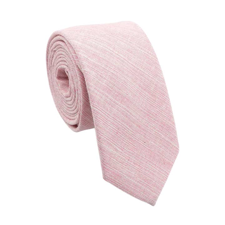 Cravatta Charlie Blush in lino rosa per la vendita all'ingrosso da parte di Tie Mood