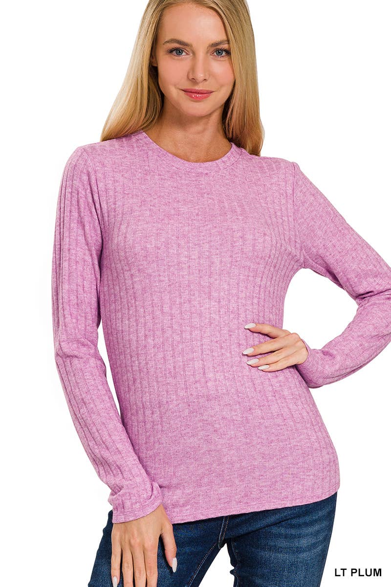 42POPS - Wholesale Knit Top - Women's - ._ SI-25202 RIBBED LONG SLEEVE ROUND NECK TOP18