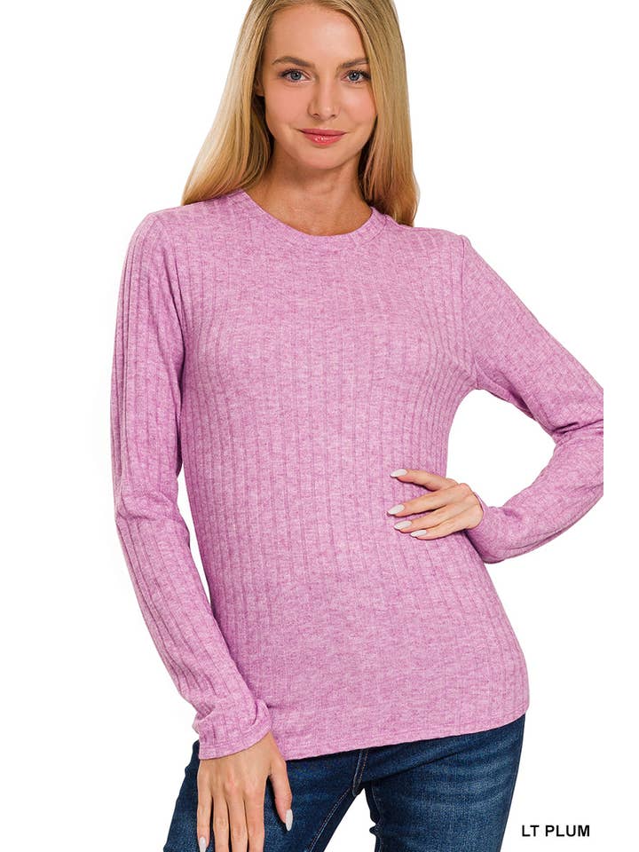 42POPS - Wholesale Knit Top - Women's - ._ SI-25202 RIBBED LONG SLEEVE ROUND NECK TOP18