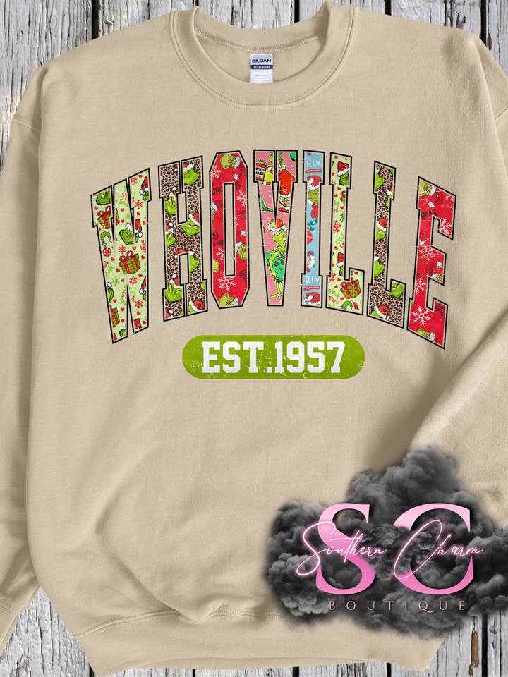 Whoville Grich Crewneck for wholesale by Southern Charm Boutique