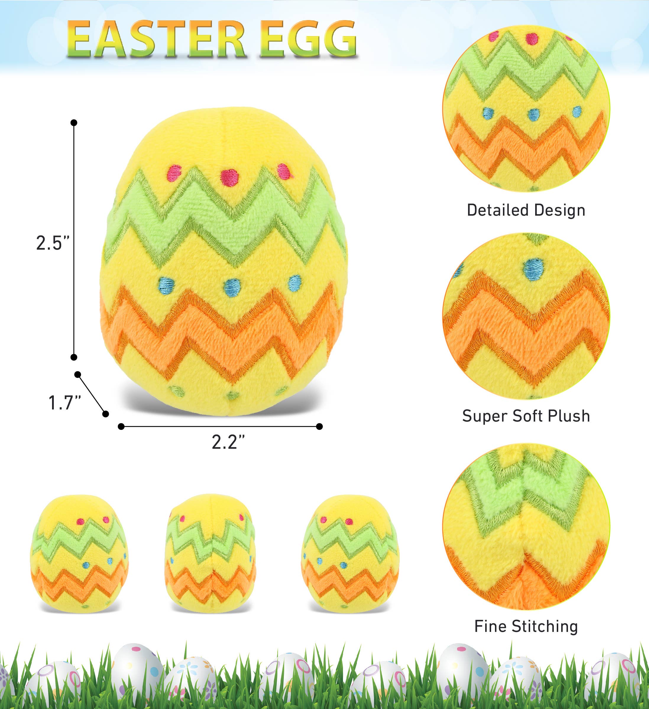 Cota Global - Wholesale Stuffed/plush toy – Kids & baby - Plush Easter Egg - Small1