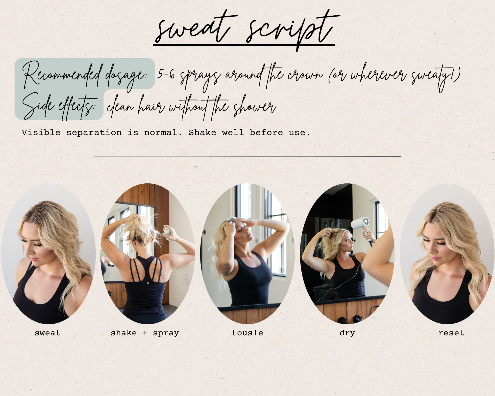 Sweat Script - Wholesale Hair Spray - Sweat Script - 1/2 case - 💧Fresh Hair, No Wash Needed11