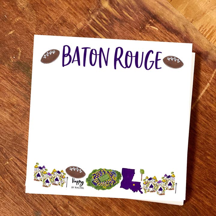 Happy By Rachel, LLC - Wholesale Notepad - Baton Rouge Chunky Notepad-Stationery Writing Pad-100 Pages