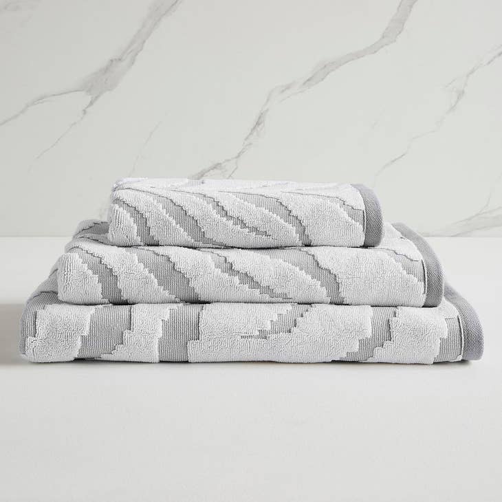 Allure Luxury Merlin Striped Bath Towels 100% Cotton, 550gsm Patterned  Bathroom Towels Super Soft & Absorbent 
