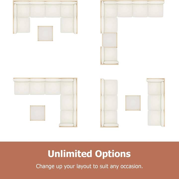 ShipItFurniture - Wholesale Patio Set - 7 Piece Outdoor Wicker Sectional Set With Tempered Glass5