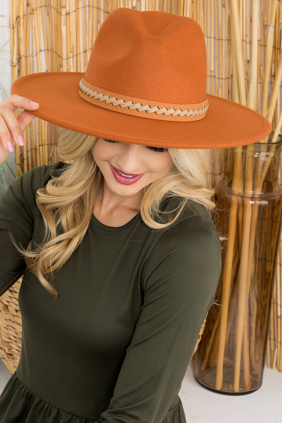 MYS Wholesale Inc - Wholesale Fedora - Women's - Felt Fashion Brim Hat With Leather Braided10