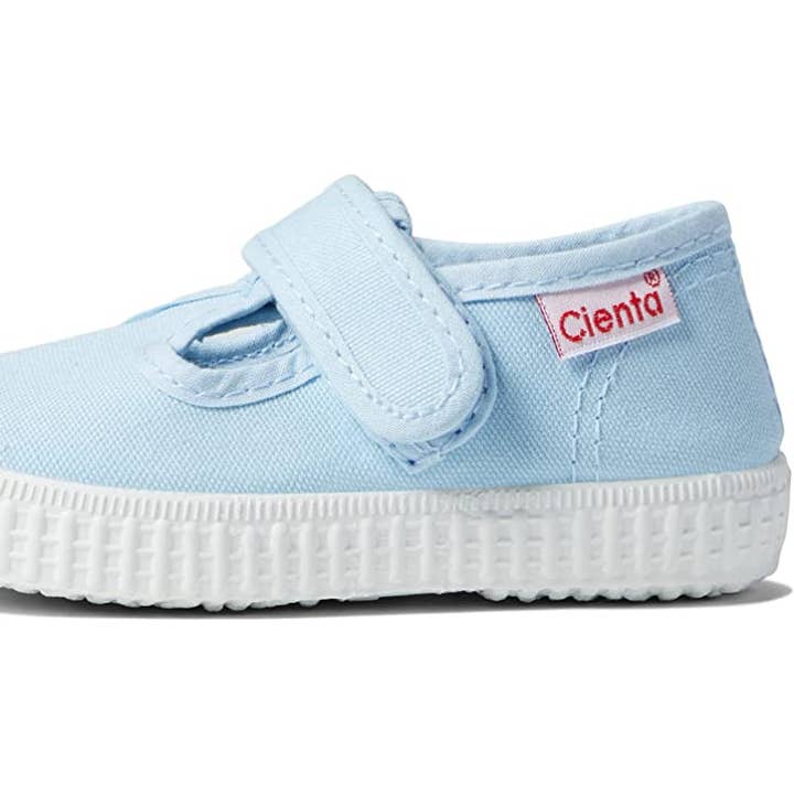 Cienta 50000.10 Lanière en T à Velcro bleu clair pour la vente par Cienta Shoes
