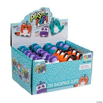 PLUSH LOTSA POP ZOO BACKPACK CLIPS for wholesale by Fun Express