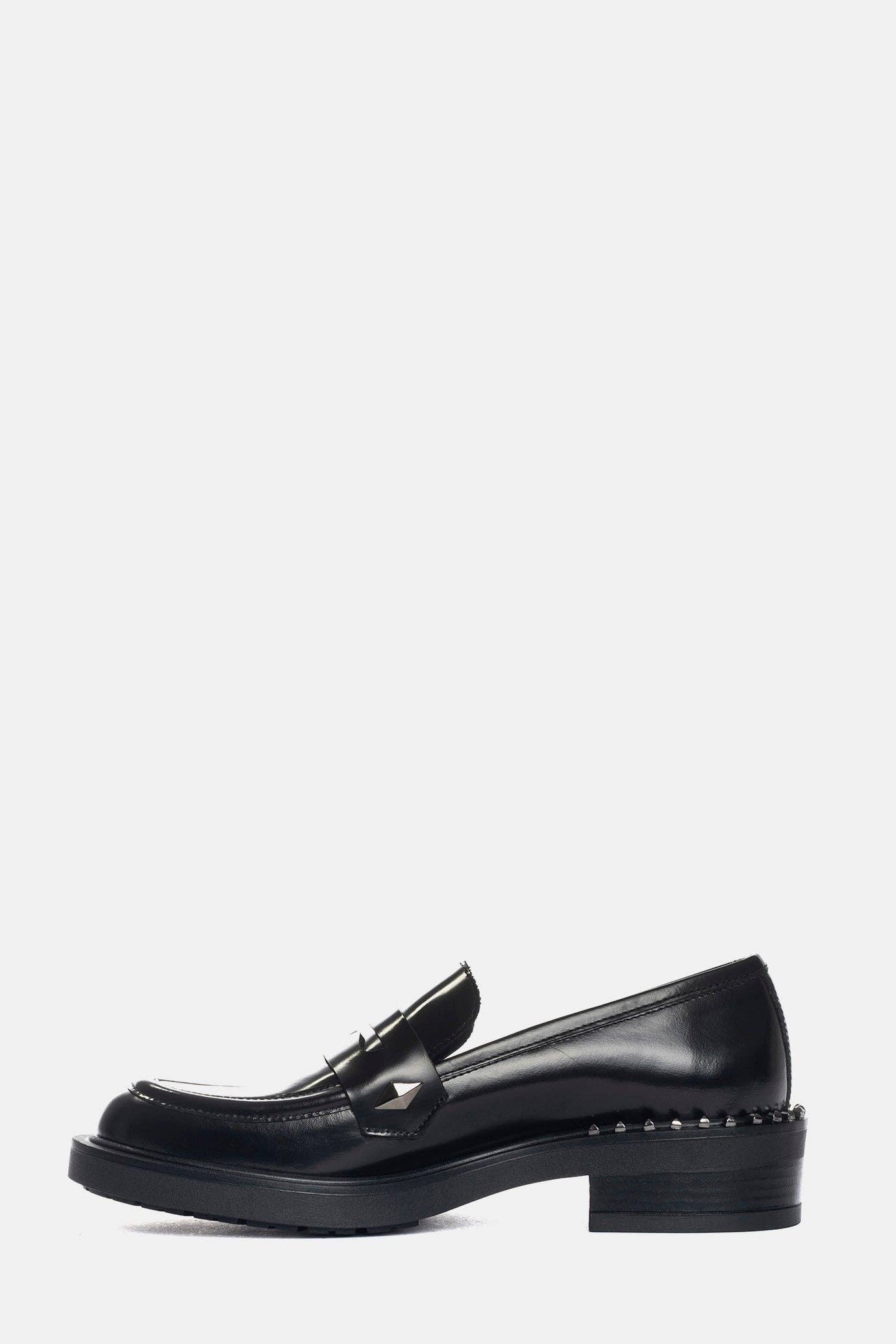 METISSE - Wholesale Boots - Women's - Black polished calfskin loafers AS9262