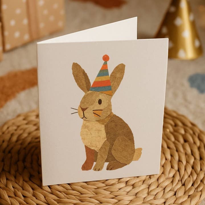 Verjaardagskaart met Konijn, Set van 10 voor wholesale door Kin Press Cards