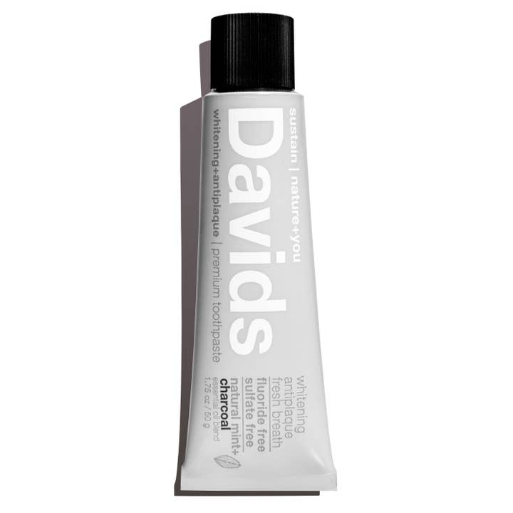 Davids Natural Toothpaste - Wholesale Toothpaste - Davids travel size premium toothpaste / charcoal+peppermin