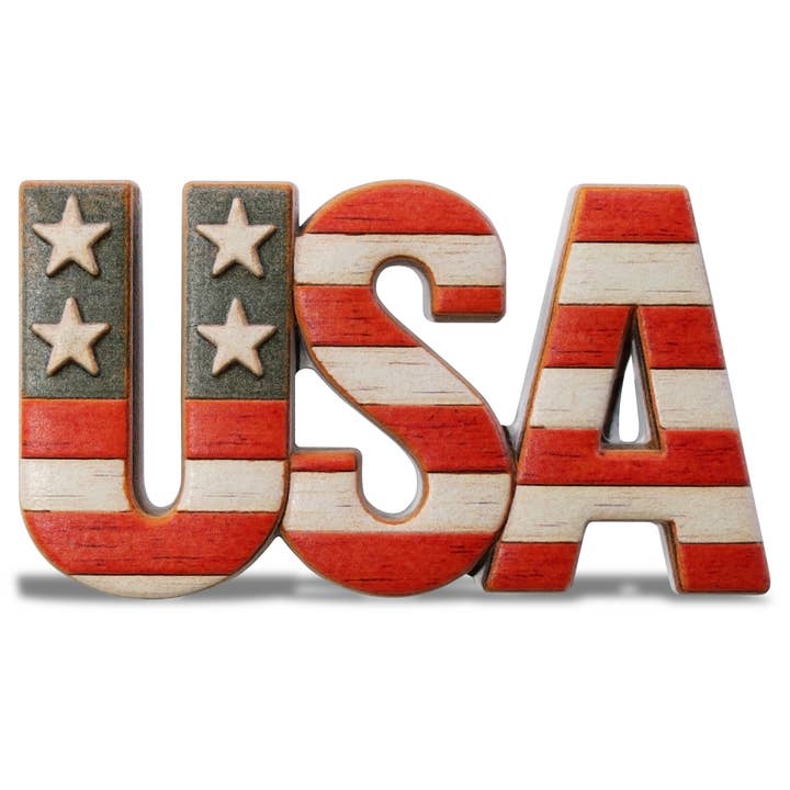 Harzmagnete - Stars & Stripes Buchstabenblock für den Großhandel von Cota Global