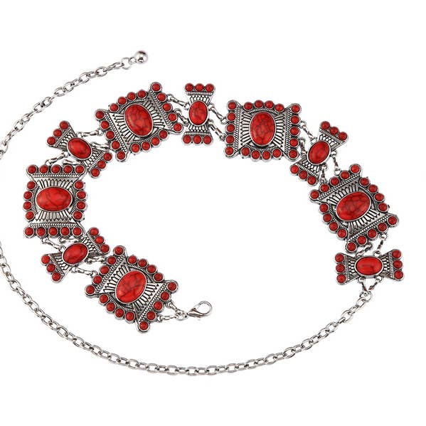 Ladies Vintage Style Gemstone Chain Belt for wholesale by Nima Accessories Inc