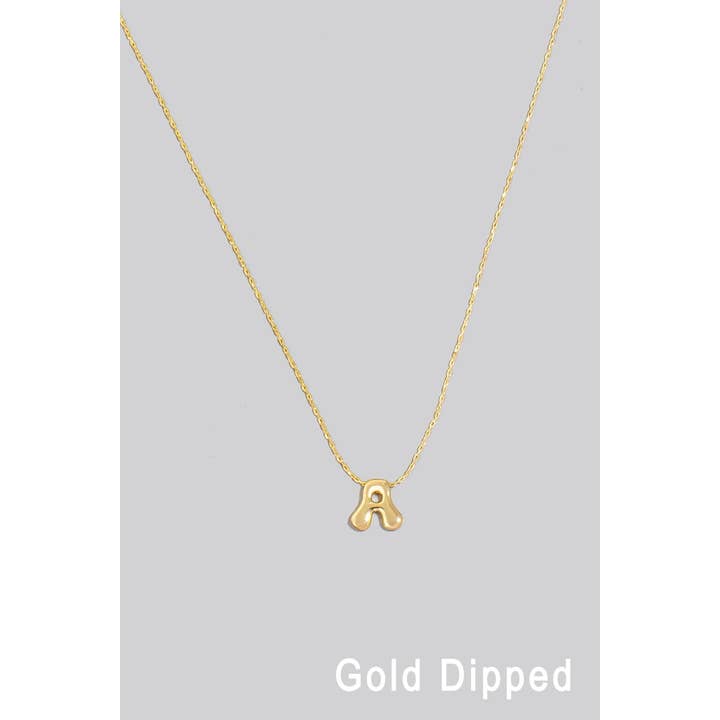The Looks by Fame Accessories - Wholesale Pendant/Charm Necklace - Gold Dipped Bubble Letter Pendant Necklace