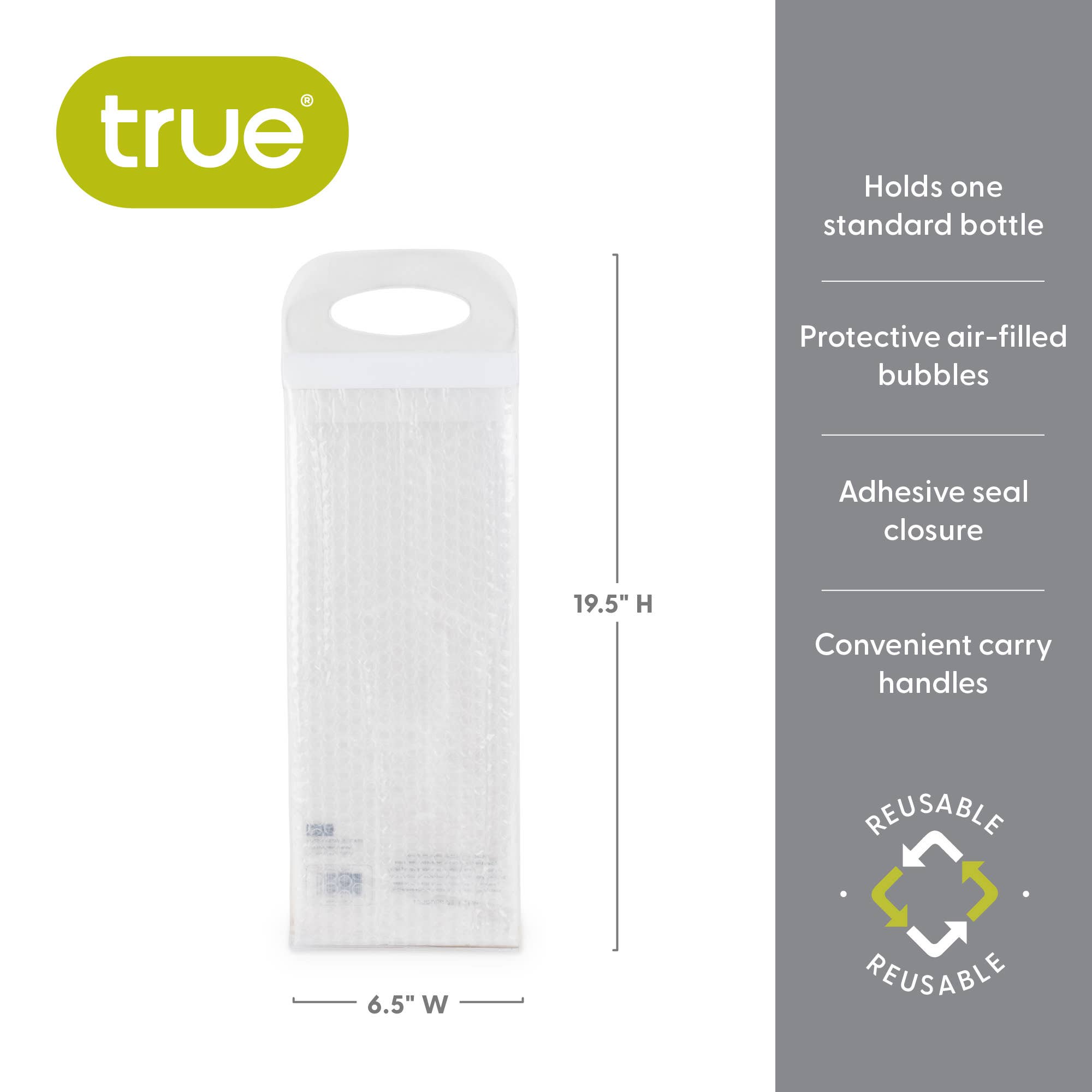 TRUE - Wholesale Wine Tote - Bottle Bubble Wine Bottle Protector Tote ASSORTED SIZES5
