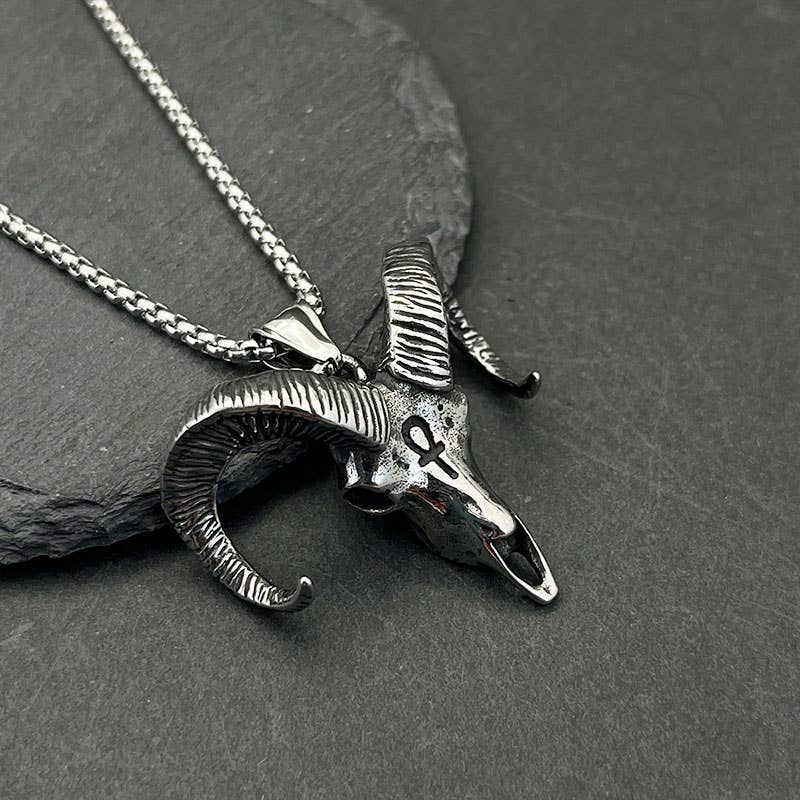 GemMeet - Venta al por mayor Collares con colgantes/abalorios - Collar con colgante de cabeza de oveja con forma de animal vintage3