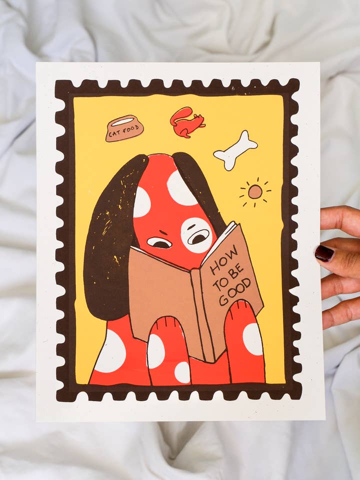 Good Dog - Screen Print | Handmade Art Print for wholesale by Fromlinetoline