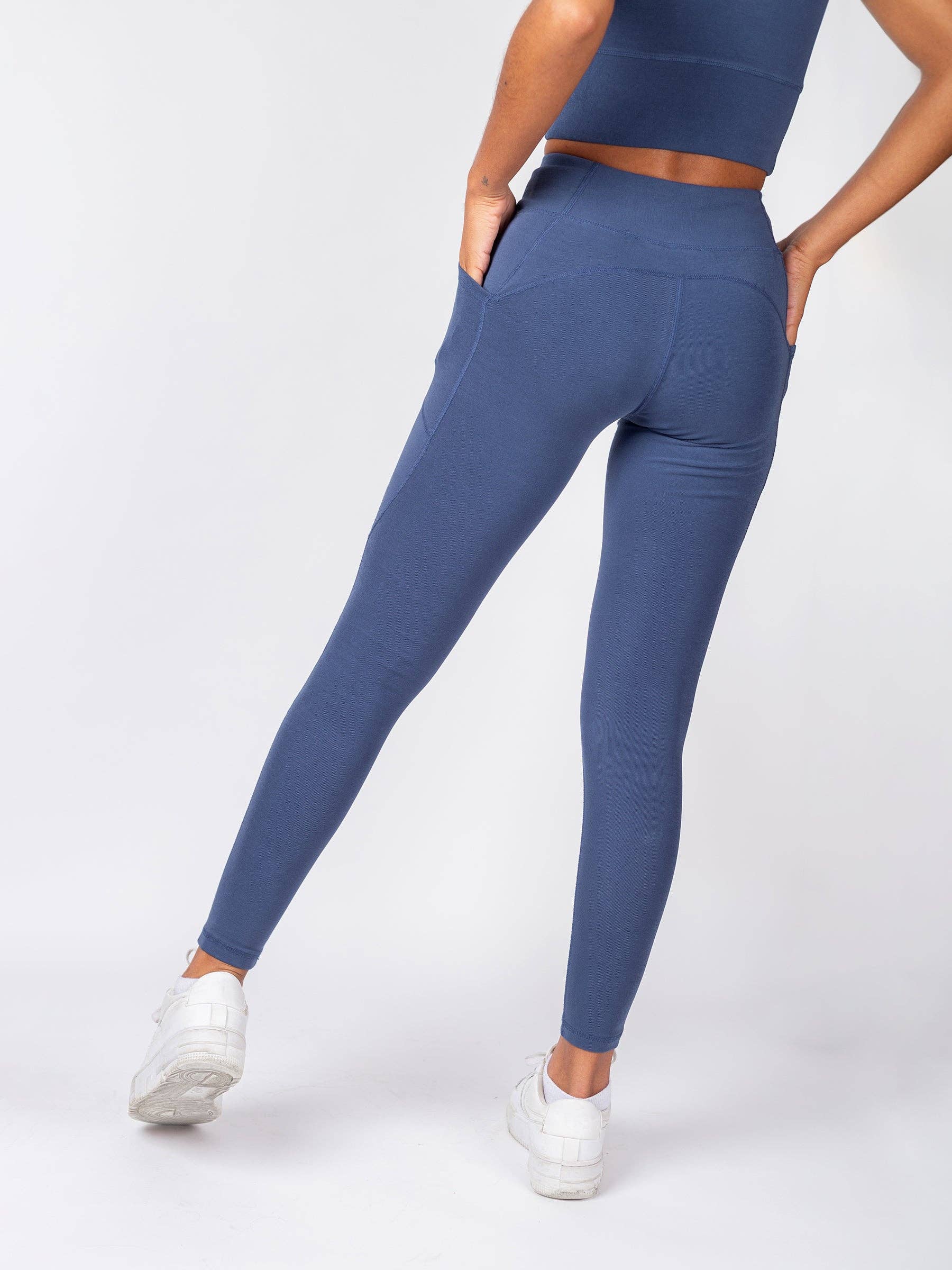 Happy Earth - Wholesale Athletic/Lounge Leggings - Women's - PlantTec™ Organic Leggings | Blueberry5