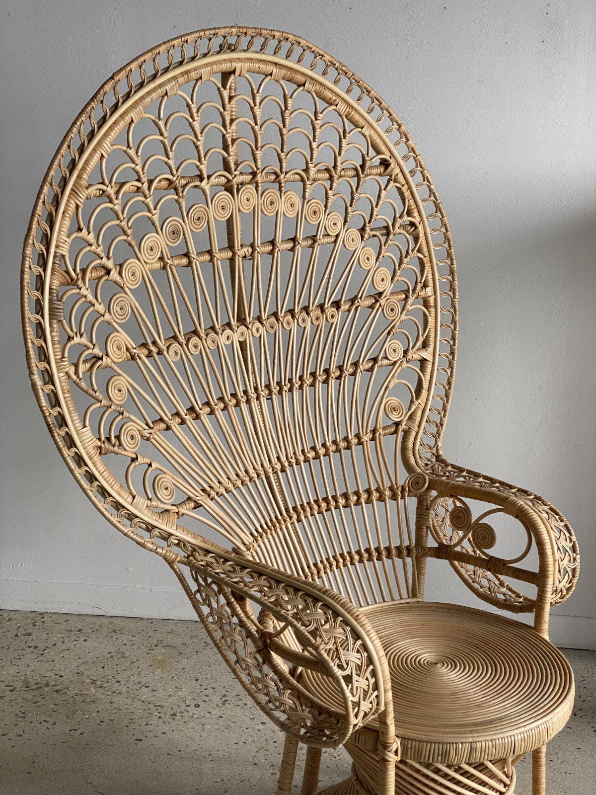 Office Objets - Wholesale Chair - Emmanuelle armchair in rattan with peacock patterns1