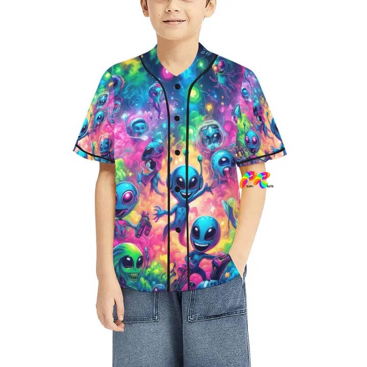 White Groove Fest Kid's Rave Baseball Jersey for wholesale on Faire