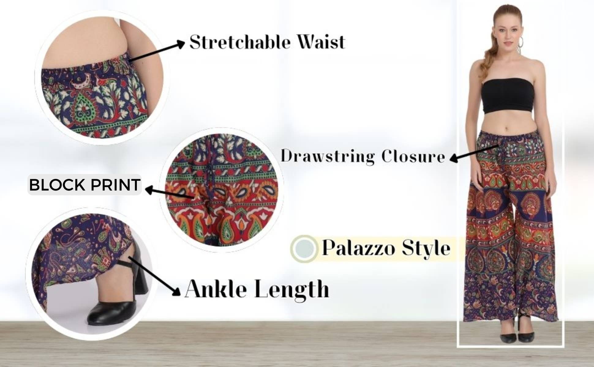 Wevez - Wholesale Pants - Women's - Women's Palazzo Wide leg Cotton Pant Floral Print Mix lot7