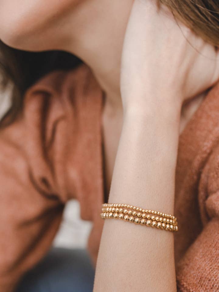 Gold Filled Bead Stretch Bracelet for wholesale by Space 46 Wholesale