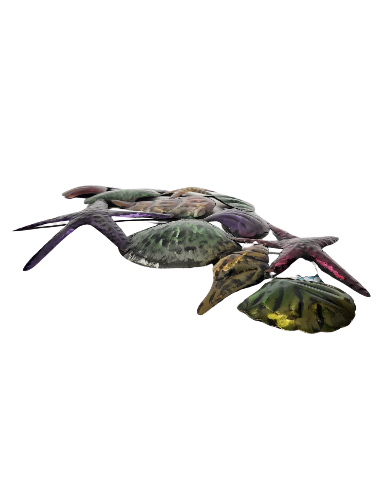 White Elephant - Wholesale Wall Accent - HUGE BEAUTIFUL UNIQUE SEA OCEAN SHELLS STAR FISH CONCH METAL2