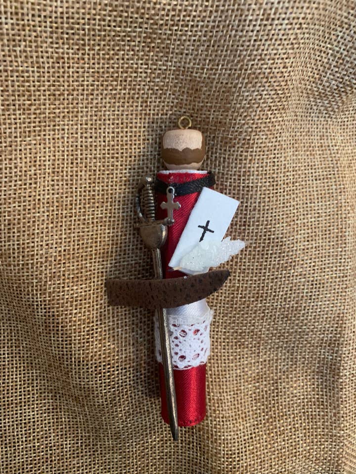 Dekofigur „St. Francis de Sales“ aus Holz für den Großhandel von Our Saint Family