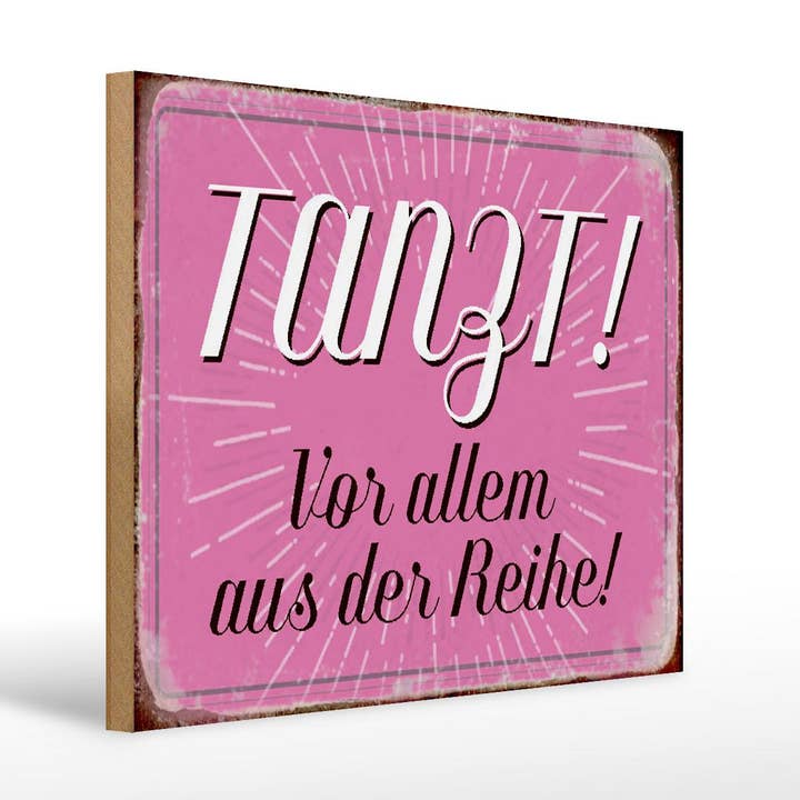 Cartel de madera con texto «Dances» de 40 x 30 cm, especialmente de la serie de letreros decorativos para venta al por mayor de Femer
