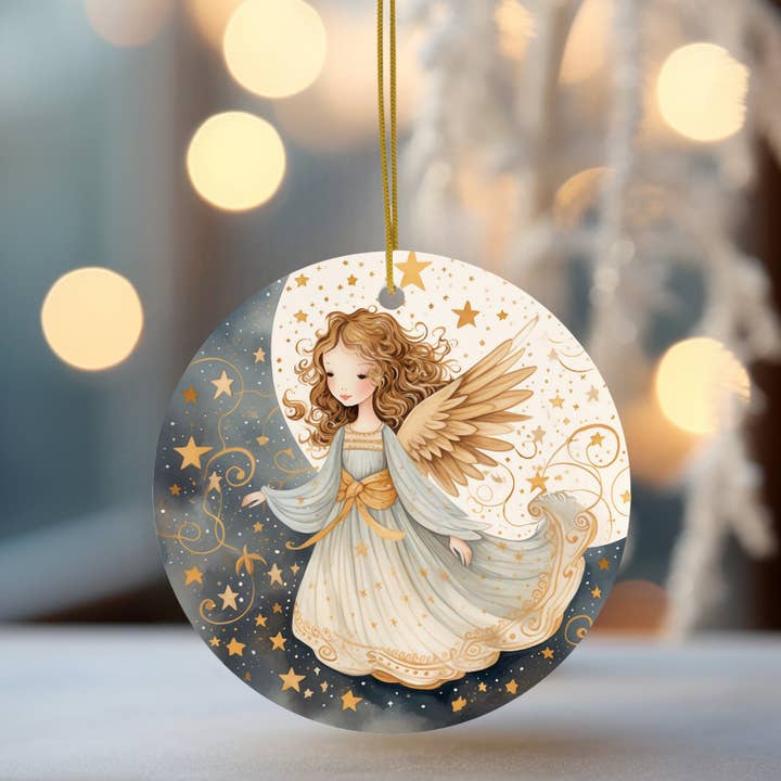 Fernville Creations - Wholesale Ornament - Angel Ceramic Keepsake Ornament for Christmas Tree Decor