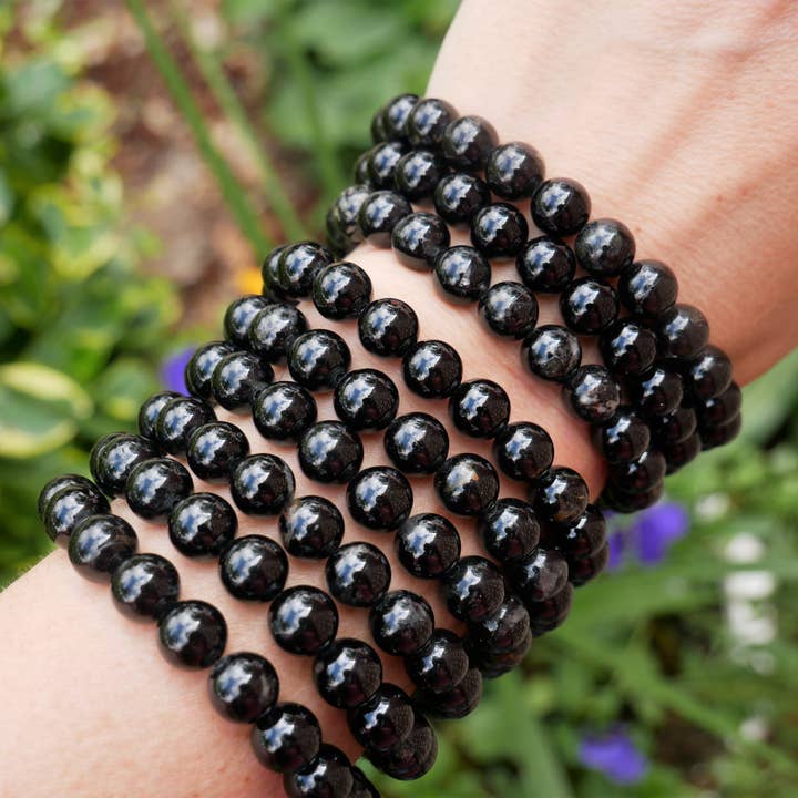 The Healing Sanctuary - Wholesale Beaded Bracelet - Black Tourmaline Beaded Bracelets 8mm2