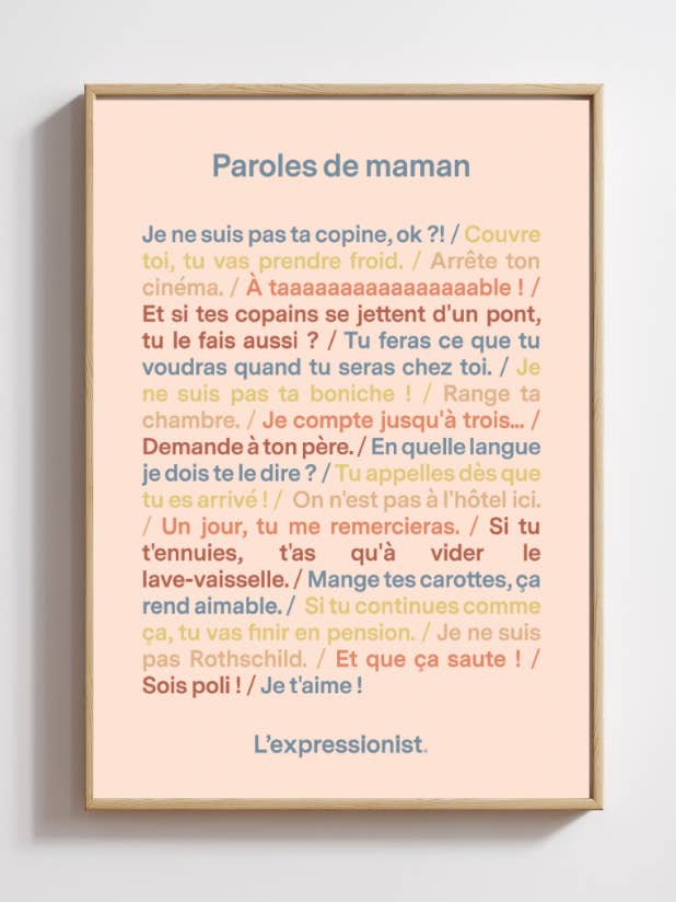 Poster - Mom's Words for wholesale by L'expressionist
