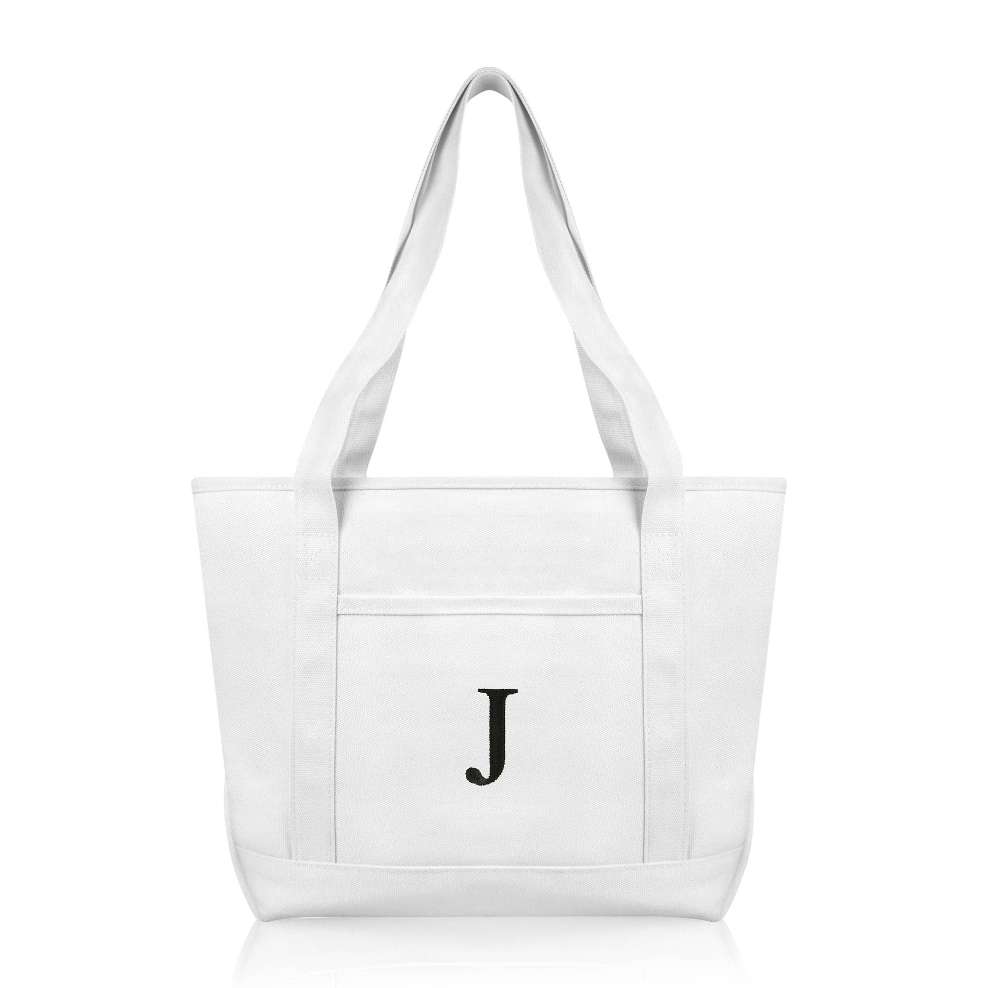 Dalix - Wholesale Tote Bag - Women's - DALIX Medium Personalized Tote Bag Monogram Letter J57