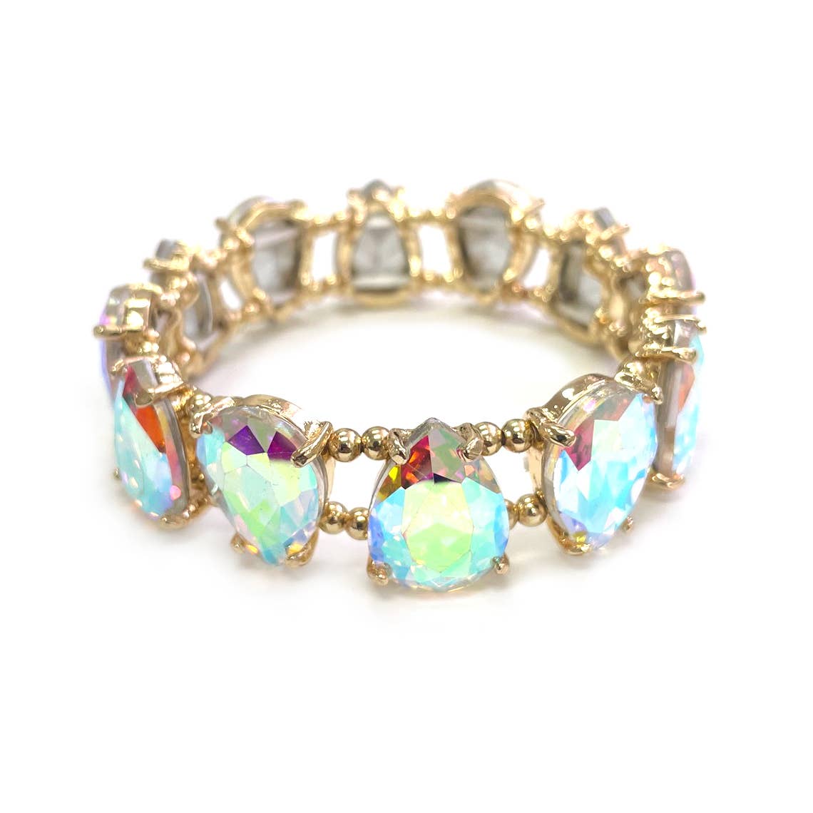 StarryNYC - Vendita all'ingrosso Bracciale con perline - Bracciale elastico con perline di cristallo a goccia di vetro22