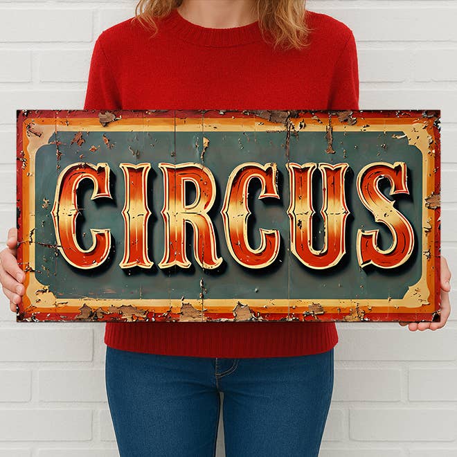 Vintage Circus Metalen Bord ā Retro Kermis Muurdecoratie voor wholesale door The British Metal Signs Company