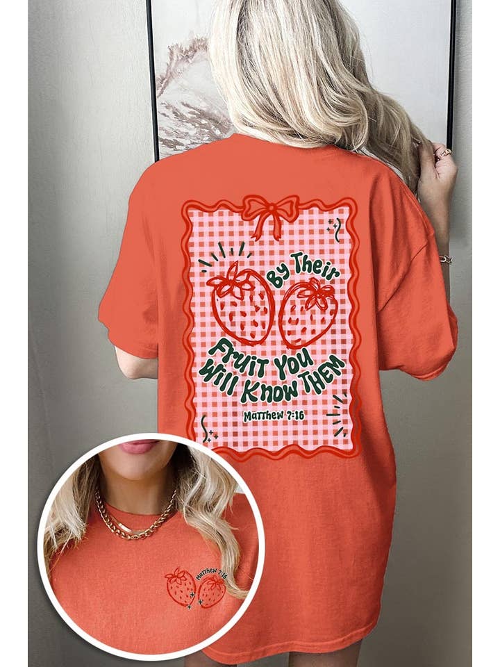 COLORBEAR - Vendita all'ingrosso Maglietta stampata - Donna - Maglietta in cotone pesante con grafica di fragole By their Fruit5