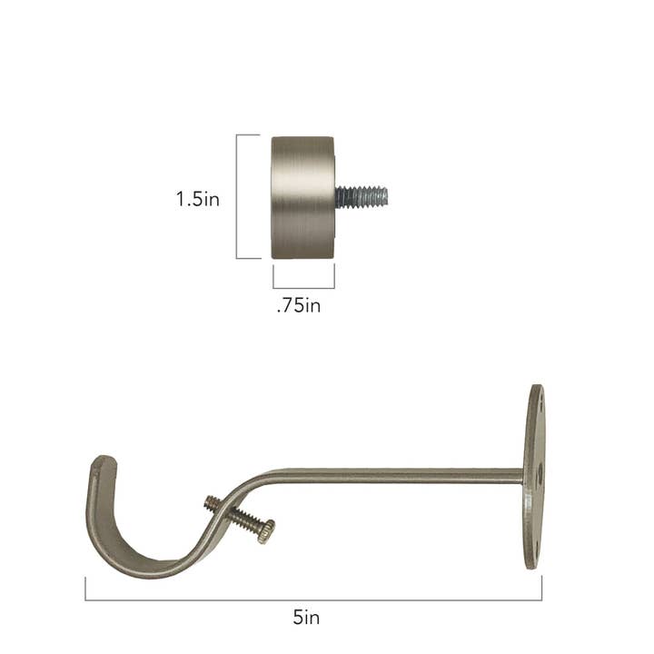 Threadmade Home - Wholesale Curtain Rod - Serena 1" Window Drapery Single Curtain Rod with Contemporary Cap Finial9