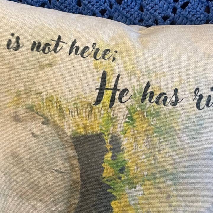 LAND OF COTTON - Wholesale Throw Pillow Cover - He is Risen 15.75" Pillowcase (Copy)