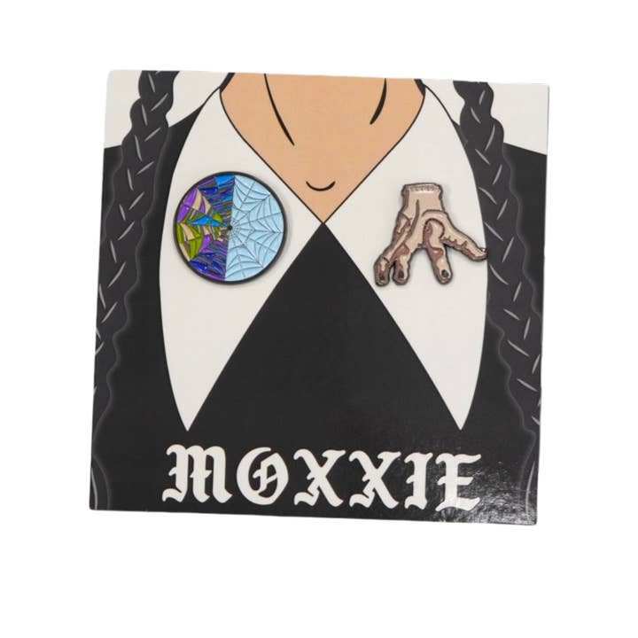 Black Wednesday Addams Pin Set for wholesale on Faire1