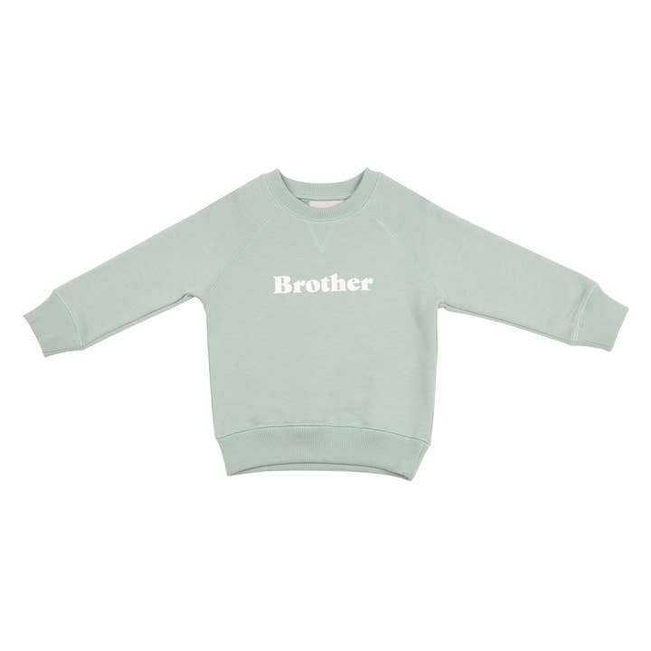 Sage 'BROTHER' Sweatshirt for wholesale by Bob & Blossom