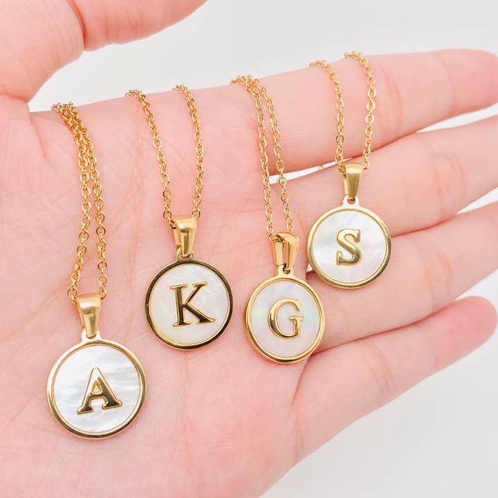 Round 18K Gold-plated Stainless Steel 26 Letters Necklace and other Purchase Wholesale gold plated necklaces. Free Returns & Net 60 Terms on Faire trending on Faire.