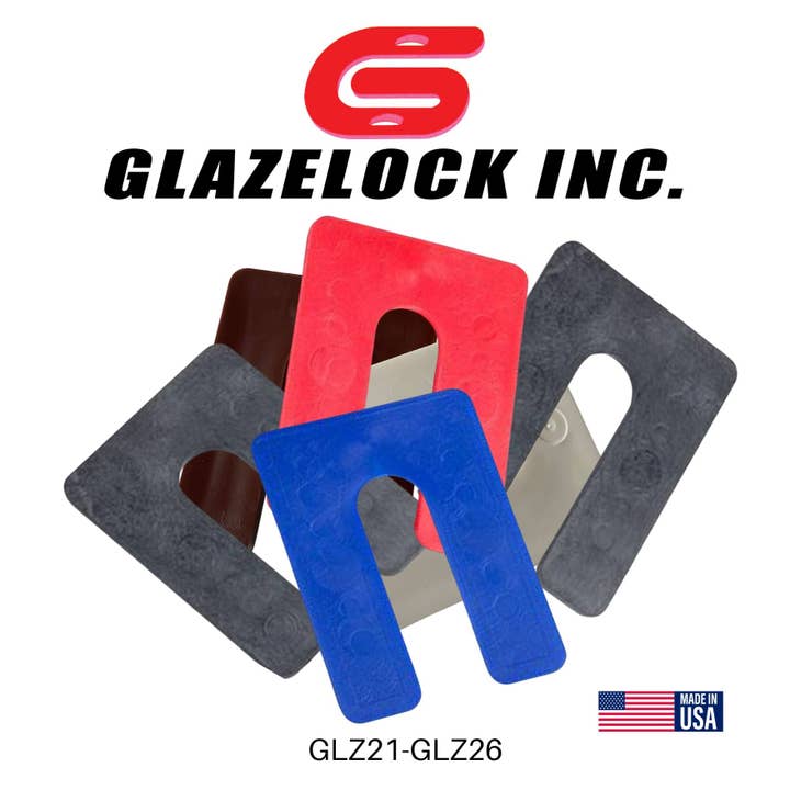 FLI Products - Wholesale Craft Supplies - Glazelock Square Shim 4" Horseshoe Plastic Flat Shims 4"L x 3"W with 7/8" Slot