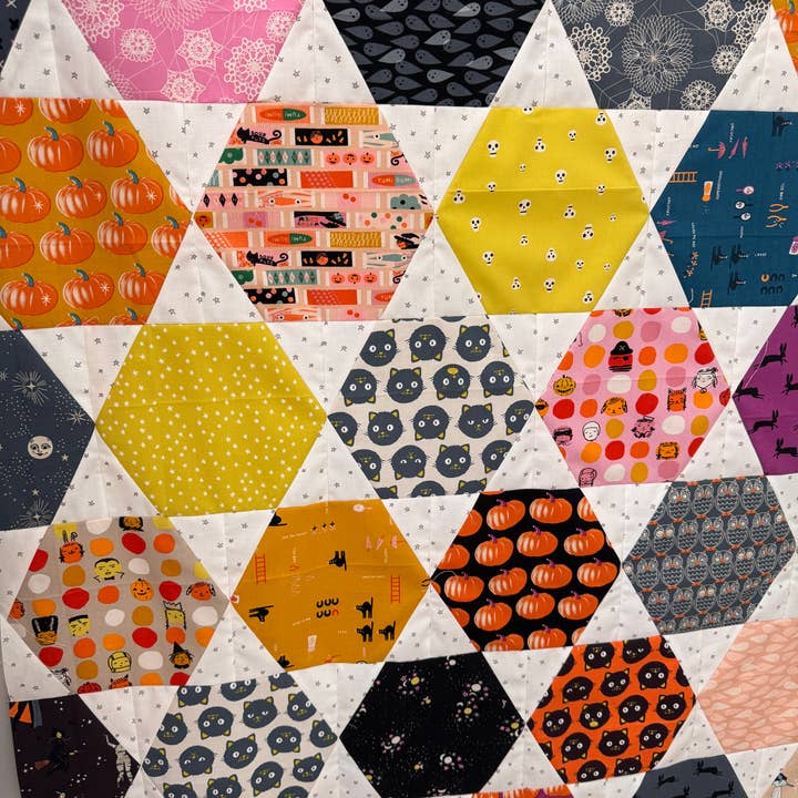 QuiltCakes - Wholesale Craft sewing kit - Hexie Prism Quilt Pattern Printed 3