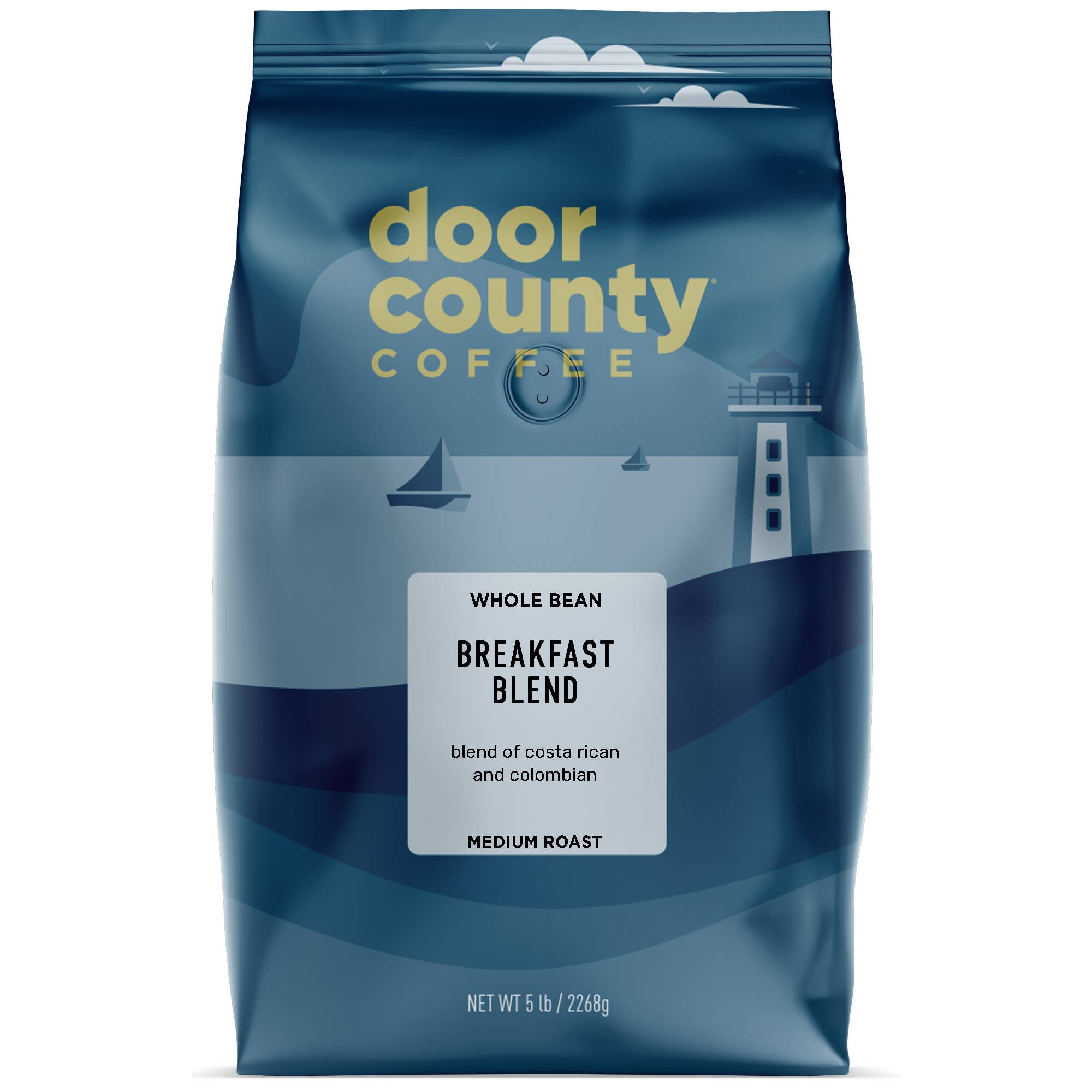 Door County Coffee - Vente Grains de café - 5 lb Mélange de petit déjeuner spécialité de café entier rôti moyen1