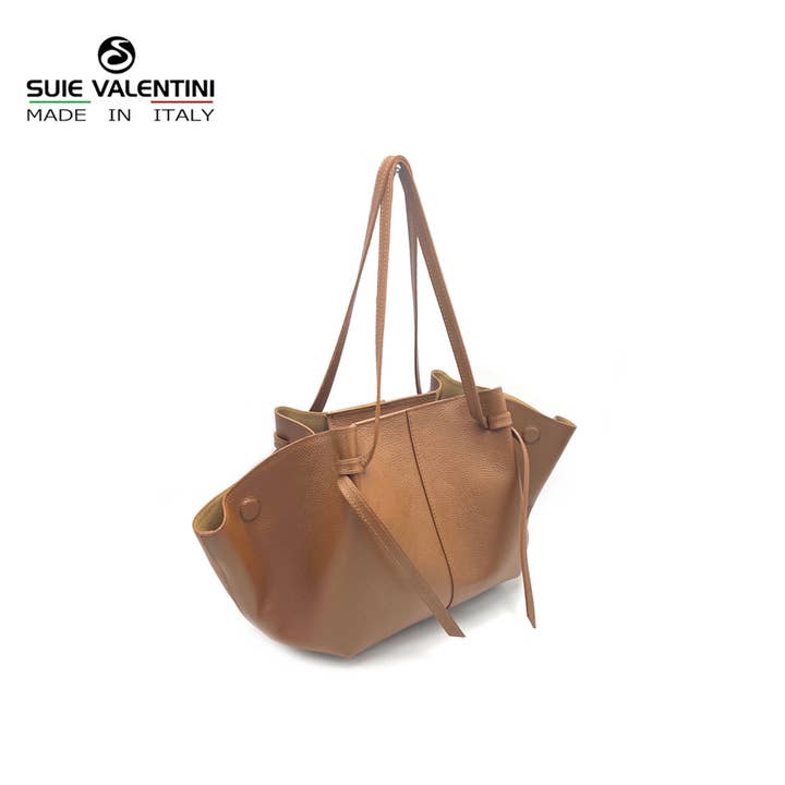 Genuine leather shopping bag, Made in Italy, art. 112615 for wholesale by Suie Valentini srl