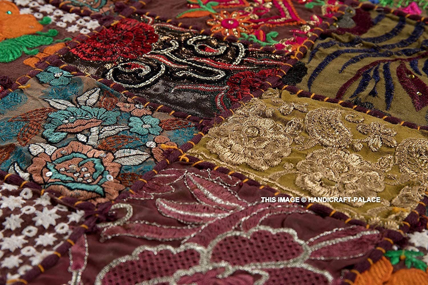 GYPSY STUDIO – wholesale Löpare – Brun handsydd lappverk löpare väggbonad bordsduk1