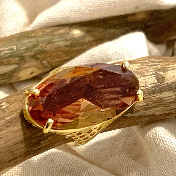 Atisha Spiritual Shop - Wholesale Cocktail/statement ring - RANI ~ Adjustable ring with natural Zultanite -3