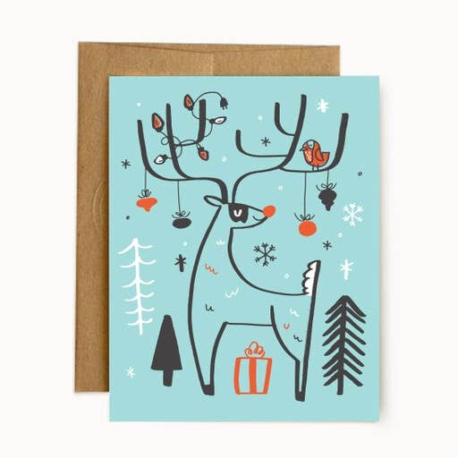 Festliche Hirschkarte für den Großhandel von Hello Doodle