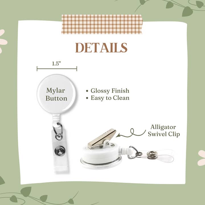Firefly Paper Studio, LLC - Wholesale Badge Accessory - Women's - Floral Cow Badge Reel